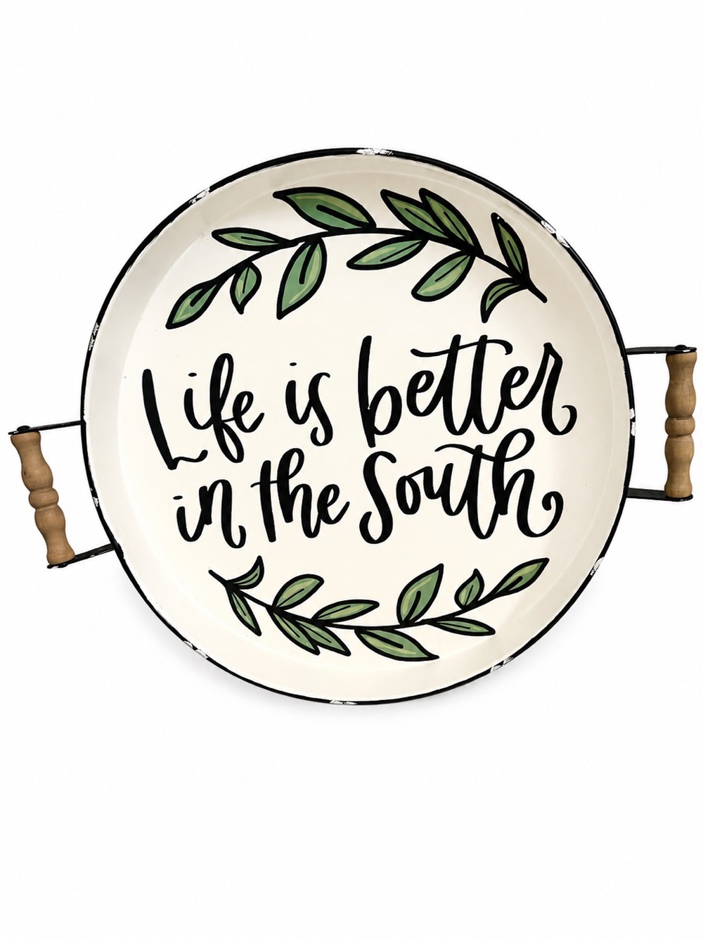 Kalyn Dunks Holy Haus 12in Round Enamel Metal Hanging Sign "Life is Better"